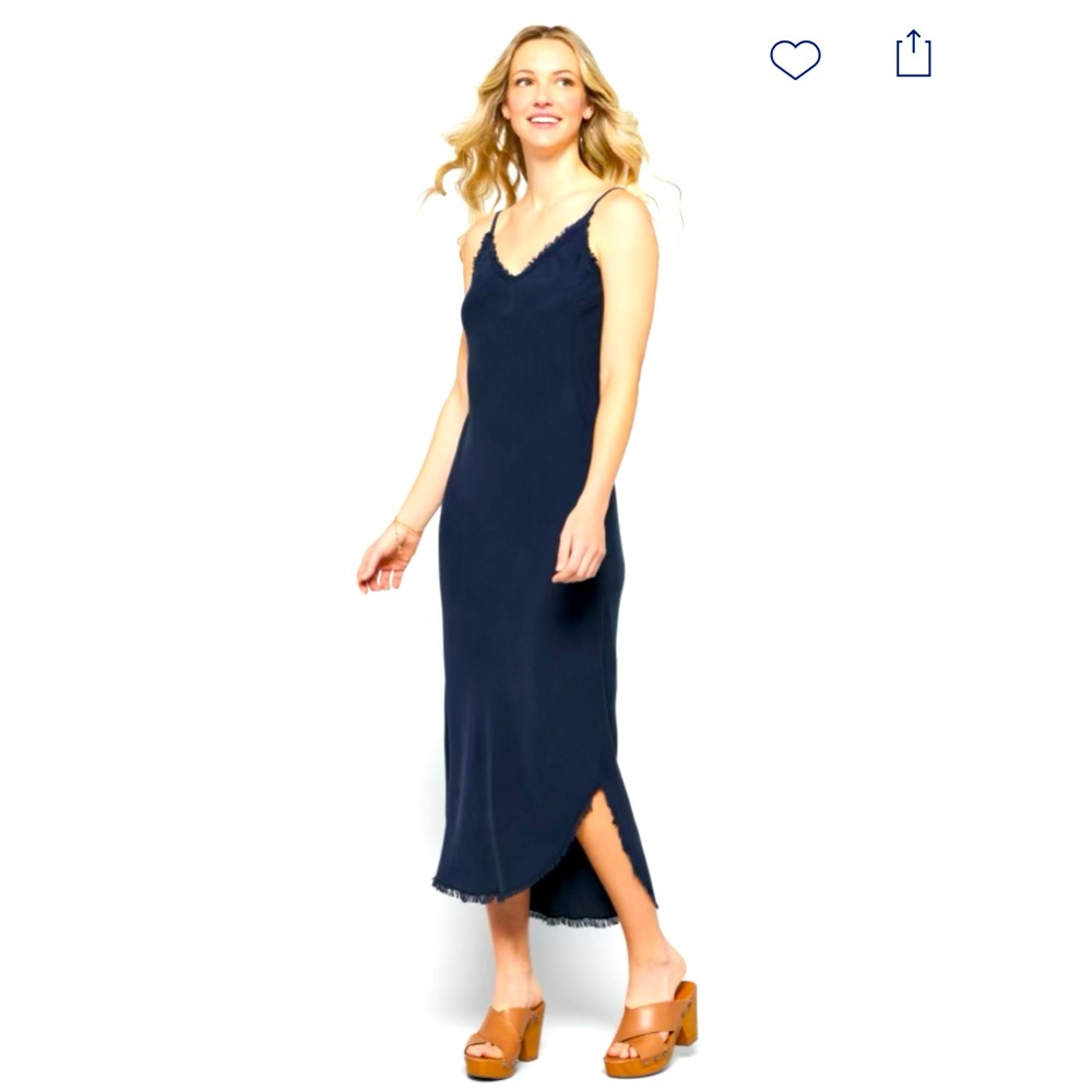 Bella Dahl Dorrine Frayed Midi Slip Dress - NWT